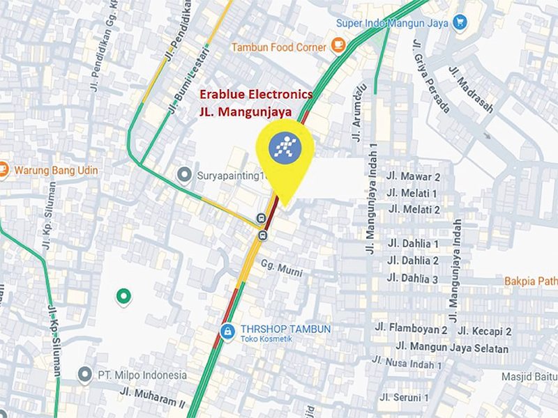 Peta ke toko EraBlue di  No.171, RT.4/RW.02, Jl. Mangunjaya, Kec. Tambun Sel., Kabupaten Bekasi, Jawa Barat.